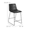 Flash Furniture 24" LeatherSoft Counter Height Barstools, Gray, PK2 2-ET-ER18345-24-GY-GG - alternate 10